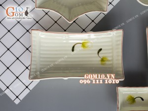 Bộ đồ ăn men kem vẽ Bồ Công Anh