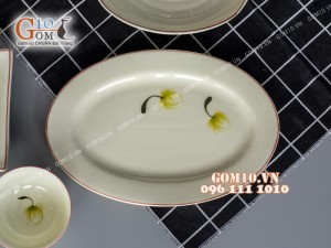 Bộ đồ ăn men kem vẽ Bồ Công Anh