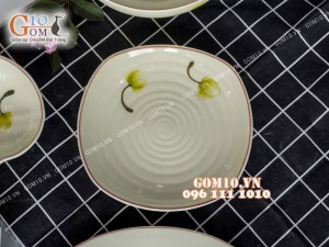 Bộ đồ ăn men kem vẽ Bồ Công Anh