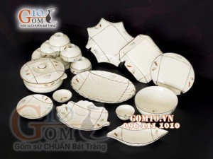 Bộ đồ ăn men kem vẽ Cà Rốt 002