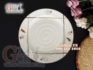 Bộ đồ ăn men kem vẽ Cà Rốt 003