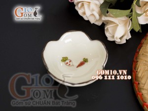 Bộ đồ ăn men kem vẽ Cà Rốt 003