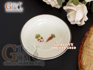 Bộ đồ ăn men kem vẽ Cà Rốt, 12 chi tiết