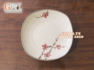 Bộ đồ ăn men kem vẽ Đào đỏ, 18 chi tiết