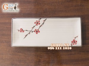 Bộ đồ ăn men kem vẽ Đào đỏ, 18 chi tiết