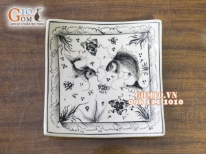 Bộ đồ ăn men lươn vẽ Cá