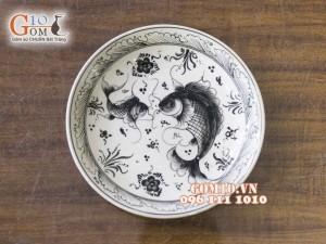 Bộ đồ ăn men lươn vẽ Cá