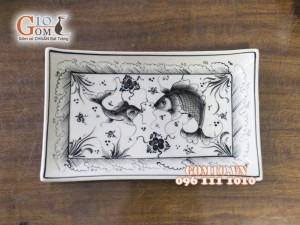 Bộ đồ ăn men lươn vẽ Cá