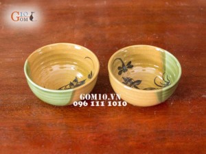 Bộ đồ ăn men màu vẽ chuồn chuồn sen