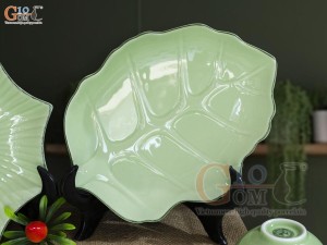 Bộ đồ ăn men ngọc chỉ xanh, 13 chi tiết