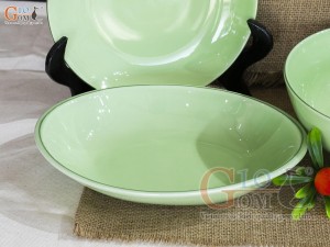 Bộ đồ ăn men ngọc chỉ xanh, 13 chi tiết