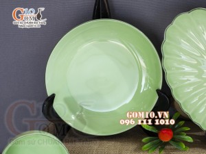 Bộ đồ ăn men ngọc chỉ xanh, 14 chi tiết