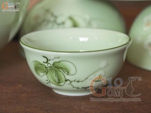 Bộ đồ ăn men ngọc vẽ hoa Bưởi trắng, 11 chi tiết