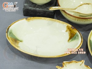 Bộ đồ ăn men nhật vàng, 14 chi tiết