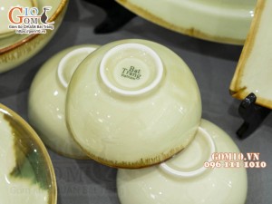 Bộ đồ ăn men nhật vàng, 15 chi tiết