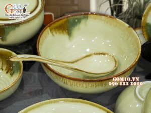 Bộ đồ ăn men nhật vàng, 15 chi tiết