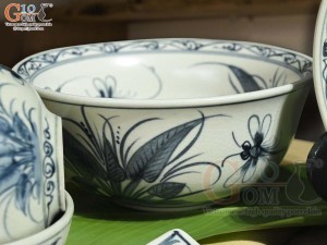 Bộ đồ ăn men rạn cổ họa tiết chuồn khoai, 12 chi tiết