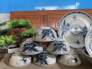 Bộ đồ ăn men rạn họa tiết Chuồn lá khoai, 14 chi tiết