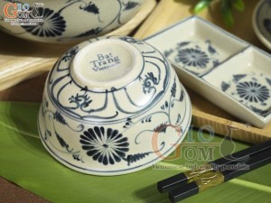 Bộ đồ ăn men rạn họa tiết hoa cúc, 7 chi tiết