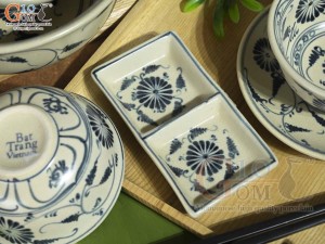 Bộ đồ ăn men rạn họa tiết hoa cúc, 7 chi tiết