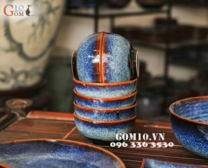 Bộ đồ ăn men sóng biển