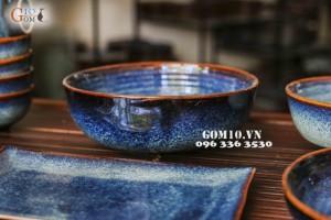 Bộ đồ ăn men sóng biển