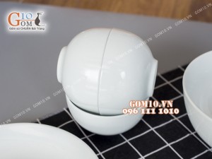 Bộ đồ ăn men trắng cao cấp Bát Tràng