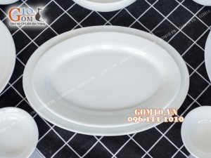 Bộ đồ ăn men trắng cao cấp Bát Tràng