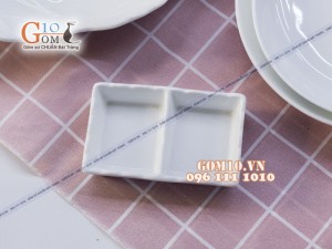 Bộ đồ ăn men trắng cao cấp, 14 chi tiết