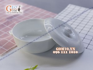 Bộ đồ ăn men trắng cao cấp, 13 chi tiết