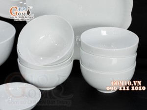 Bộ đồ ăn men trắng cao cấp, 11 chi tiết