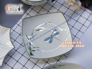 Bộ đồ ăn men kem vẽ Trúc Chuồn - Đầy đủ chi tiết