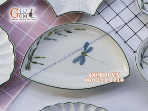 Bộ đồ ăn men kem vẽ Trúc Chuồn - Đầy đủ chi tiết