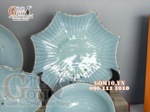 Bộ đồ ăn Ngọc Thanh Dương vẽ hoa đào, 14 chi tiết