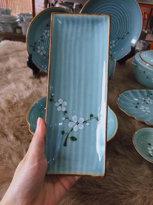 Bộ đồ ăn ngọc thanh dương vẽ hoa đào
