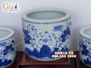 Bộ đồ thờ ĐẠI CÁT men dong cổ vẽ rồng (có tam cấp)