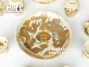 Bộ đồ thờ họa tiết Rồng Phúc Lộc Thọ vàng kim 002