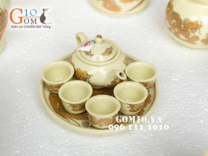 Bộ đồ thờ họa tiết Rồng Phúc Lộc Thọ vàng kim 002