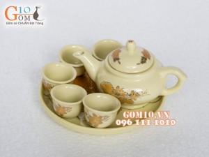 Bộ đồ thờ họa tiết Sen Vàng Kim