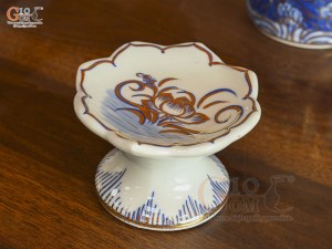 Bộ đồ thờ men lam vẽ Rồng Sen Đại Phát vẽ vàng, 16 chi tiết (Ban Thờ 1m27-1m53)