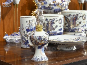 Bộ đồ thờ men lam vẽ Rồng Sen Đại Phát, 23 chi tiết (Ban Thờ 1m53)