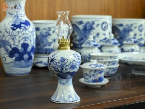 Bộ đồ thờ men lam vẽ Rồng Sen Đại Phát (Ban Thờ 1m53)
