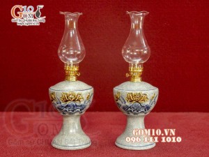 Bộ đồ thờ men rạn đắp nổi Sen Cát Tường cao cấp 03