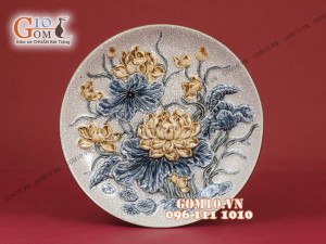 Bộ đồ thờ men rạn đắp nổi Long Trấn  - Cả đỉnh hạc