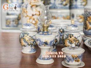 Bộ đồ thờ men rạn đắp nổi số 2