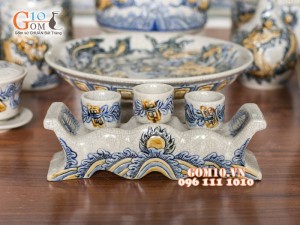 Bộ đồ thờ men rạn đắp nổi số 2