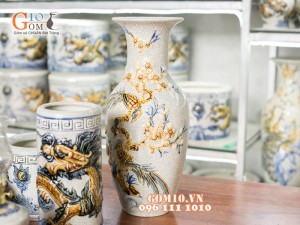 Bộ đồ thờ men rạn đắp nổi số 2