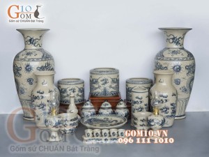 Bộ đồ thờ men rạn họa tiết rồng 001