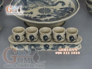 Bộ đồ thờ men rạn họa tiết rồng 003