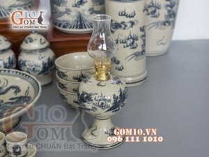 Bộ đồ thờ men rạn họa tiết rồng 003